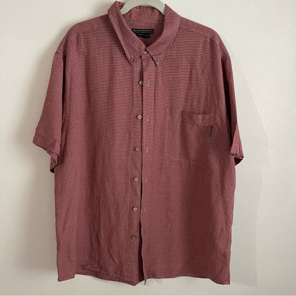 ROYAL ROBBINS men’s Short Sleeve Button Down Shirt Size XL red - Picture 1 of 5